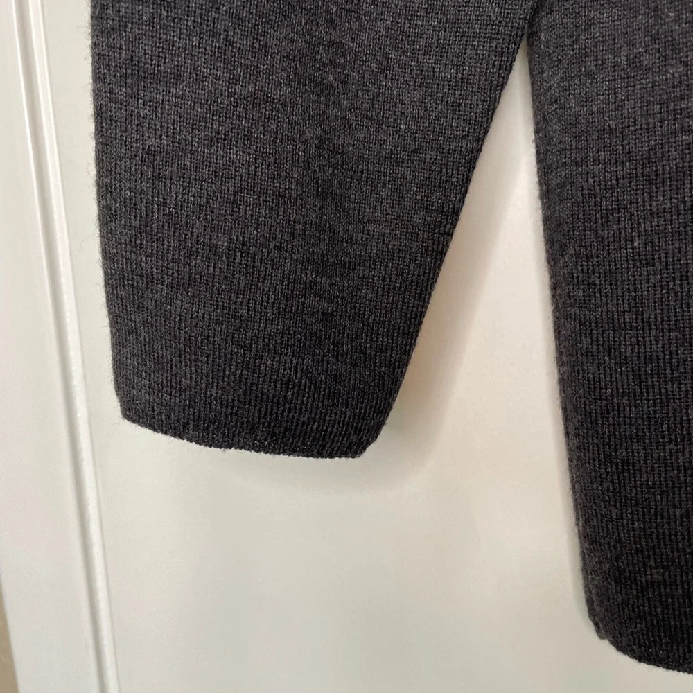 Cardigan Sweater Gray Mark Shale 100% Extra Fine Merino Wool - Picture 6 of 10